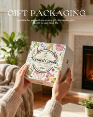 AOOVOO gift box candle set with elegant jars and gold foil labels.