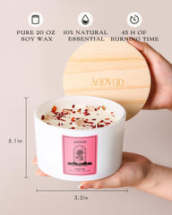 AOOVOO Rose Candle creates a warm glow and soothing ambiance in any room