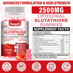 Aouewnk liposomal glutathione gummies shown as a chewy daily supplement for antioxidant support.