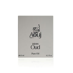 Packaging of AOUJ Dehn Oud with premium box ideal for gifting and travel.