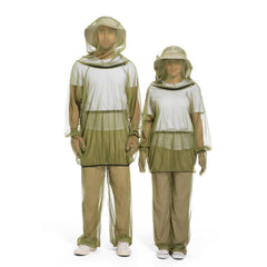 Aoximyouny mosquito suit jacket with hood provides full-body protection during outdoor activities.