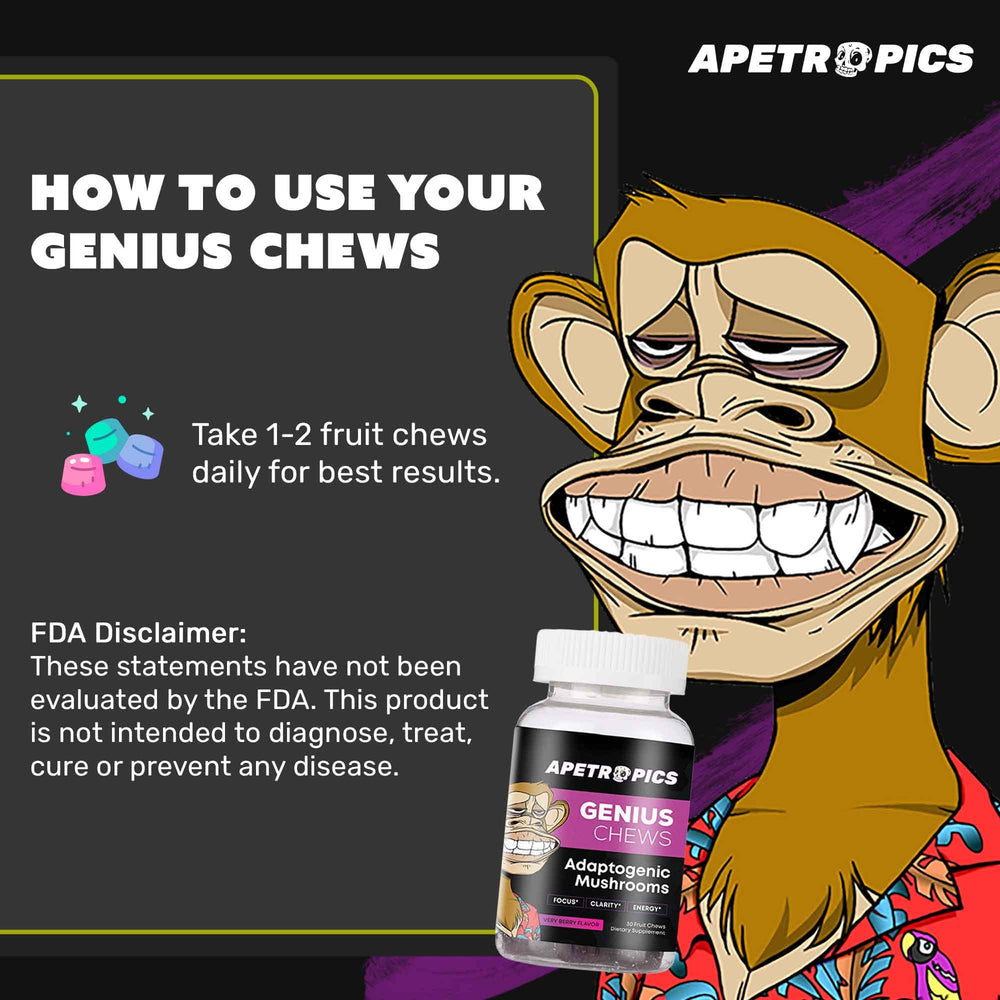 Apetropics Genius Chews on-the-go use shown with a purse.