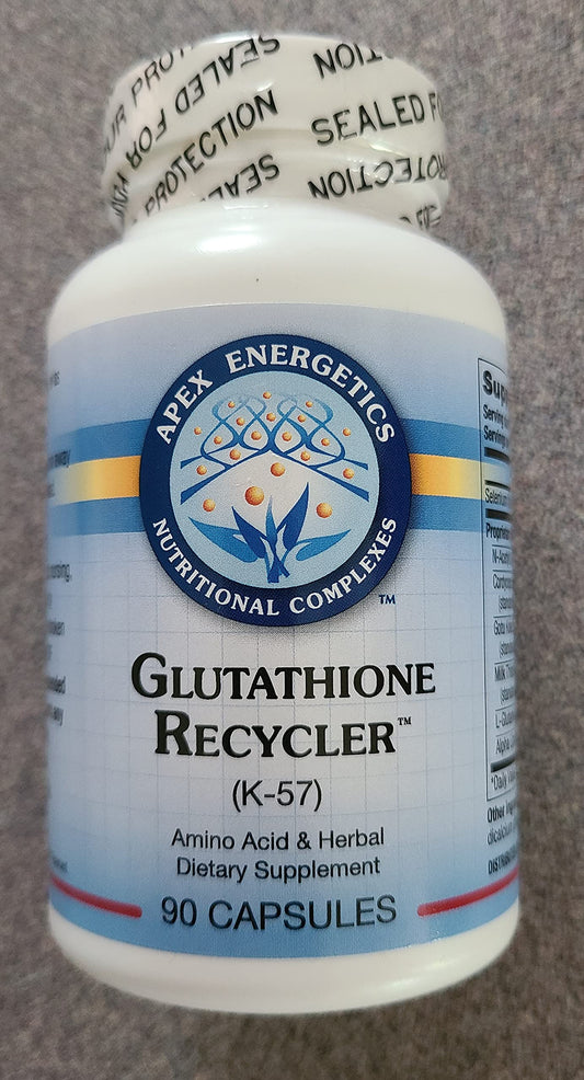 Apex Energetics Glutatione Recycler bottle cap—portable antioxidant support for on-the-go use.