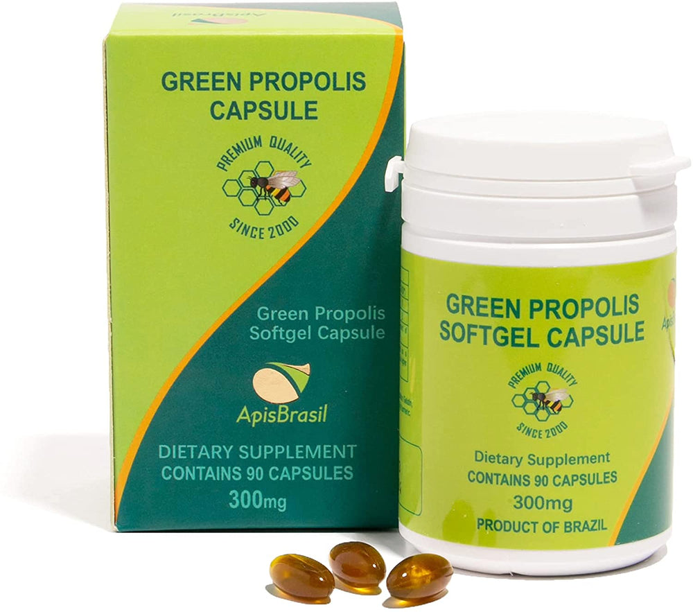 ApisBrasil Green Propolis 900mg bottle front for daily immune support