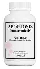 Apoptosis Menopause bottle with capsules ready for daily use to support balance.