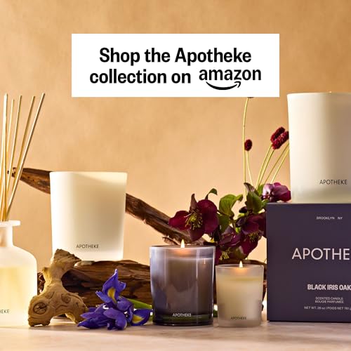 APOTHEKE three-wick candle close-up shows long-lasting fragrance and refined decor.