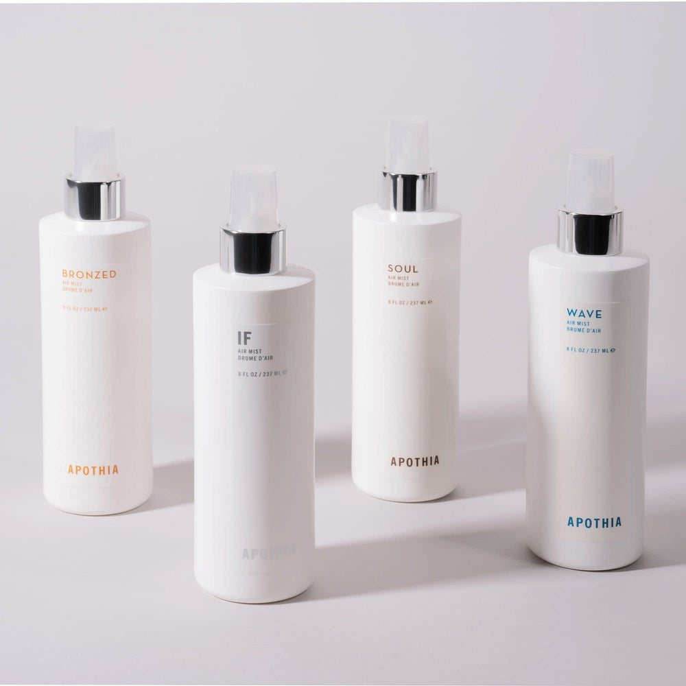 APOTHIA IF Air Mist bottle cap detail adds a touch of luxury to shelves