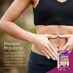 Applied Nutrition Acai Berry Cleanse bottle closeup highlighting daily servings.