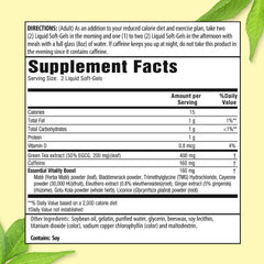 Applied Nutrition Green Tea Fat Burner soft-gels close up for easy daily use and fast absorption