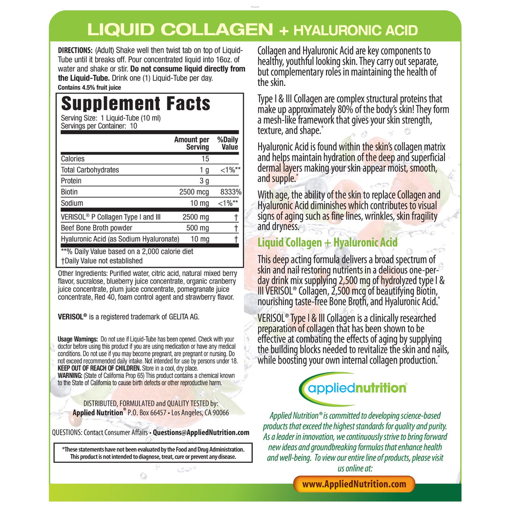 Applied Nutrition Liquid Collagen packs front-view signaling a multi-pack purchase option.
