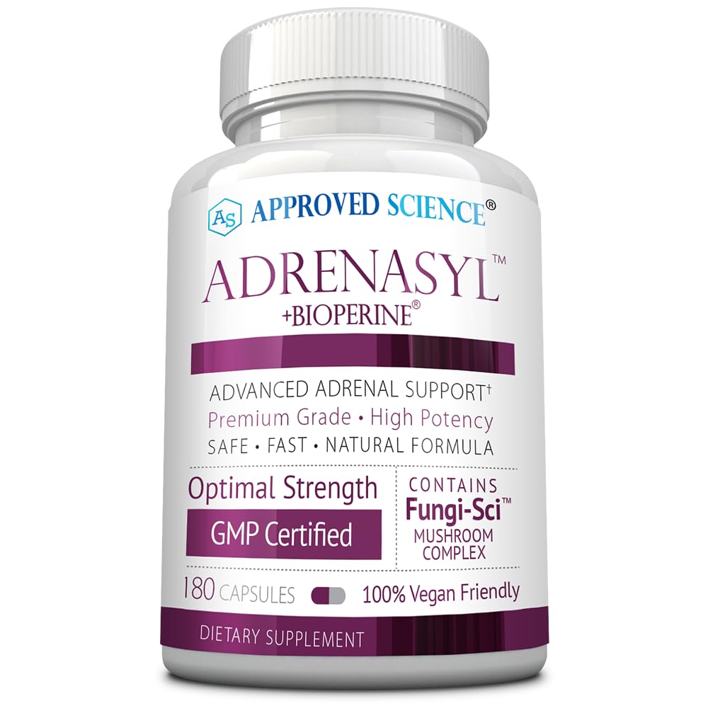 Approved Science Adrenasyl bottle front highlighting adrenal support for daily energy.