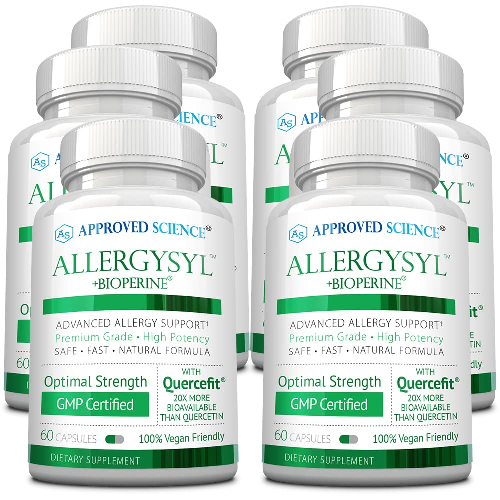Approved Science Allergysyl bottle front shows immune-support and antioxidant-rich blend.