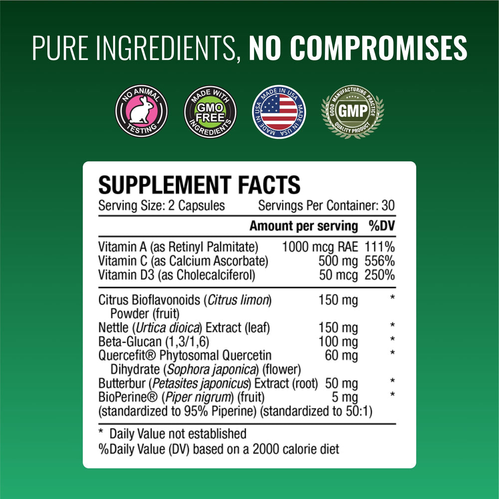 Approved Science Allergysyl packaging emphasizes vegan-friendly, additive-free formulation.