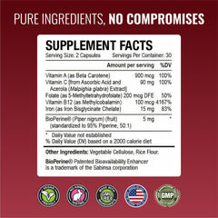 Vegan, non-GMO Anemiaprin packaging without artificial colors.