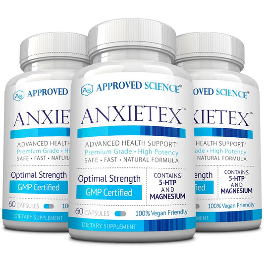 Approved Science Anxietex bottle-front view for everyday calm and focus.