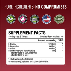 Manufactured in USA badge on Approved Science BCAA packaging.