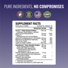 Illustrated ingredients chart for Cal-Sci and OsteoAbsorb blend