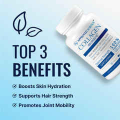 Approved Science Collagen Pills label highlights marine collagen Types I and III.