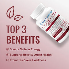 BioPerine-enhanced CoQ10 MD label for faster absorption.