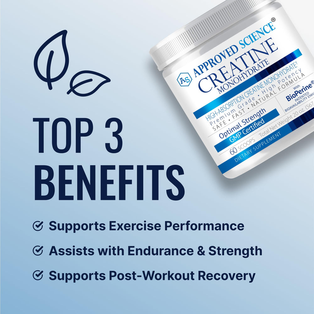 Shaker with Approved Science creatine monohydrate powder ready for post workout mix.