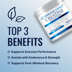 Shaker with Approved Science creatine monohydrate powder ready for post workout mix.