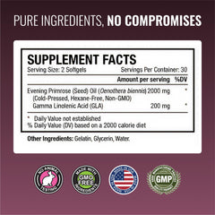 Approved Science Evening Primrose Oil packaging front signaling all natural quality.