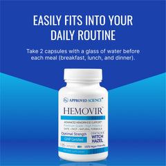 Hemovir packaging and bottle signaling USA-made quality and care