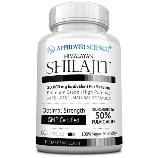 Approved Science Himalayan Shilajit bottle pour shows high potency and ease of daily use.
