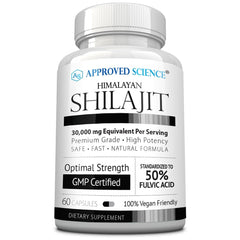 Approved Science Himalayan Shilajit bottle pour shows high potency and ease of daily use.