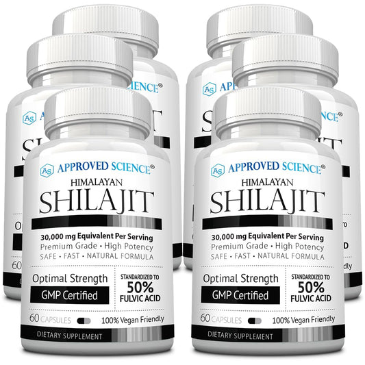 Approved Science Himalayan Shilajit bottle for daily vitality and high-potency formula.