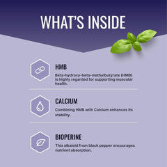 Approved Science HMB-label-info shows calcium and BioPerine for better absorption.