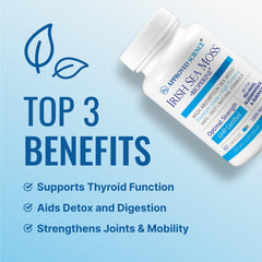 Approved Science sea moss with bladderwrack and burdock blend for digestive health