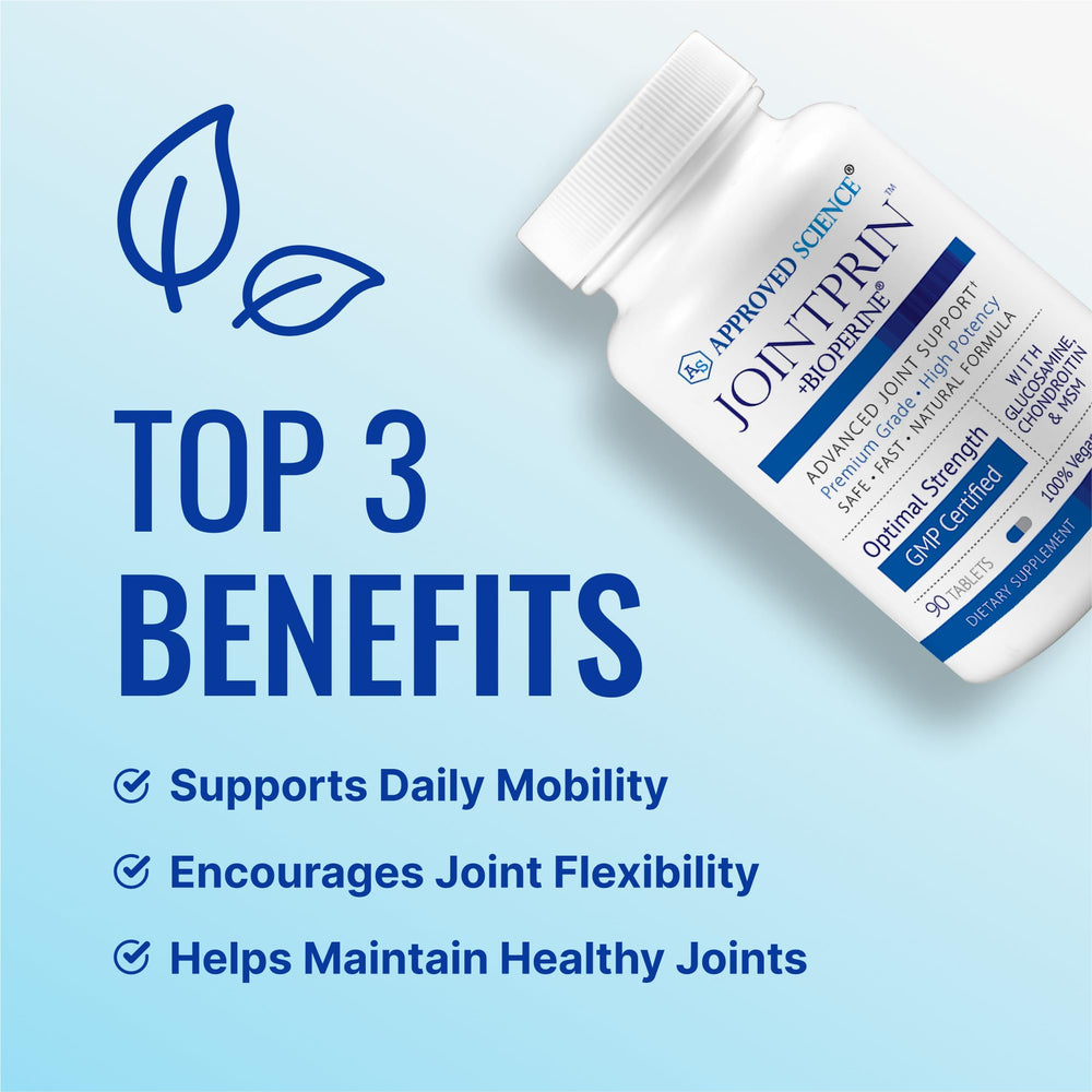 Approved Science Jointprin label closeup showing ingredients and benefits