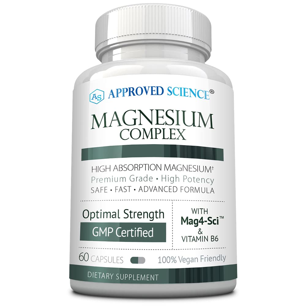 Approved Science Magnesium Complex bottle on kitchen counter for daily use.