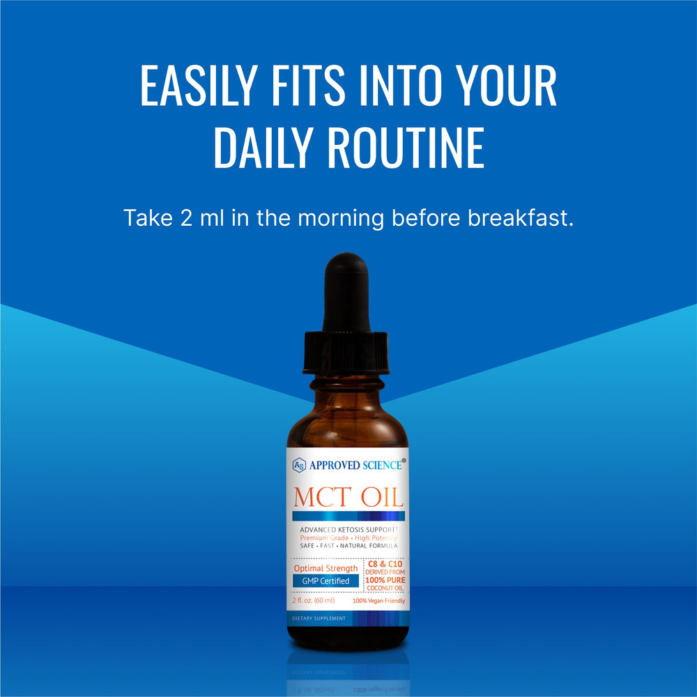 Approved Science MCT Oil kitchen setup suggests easy integration into routines.