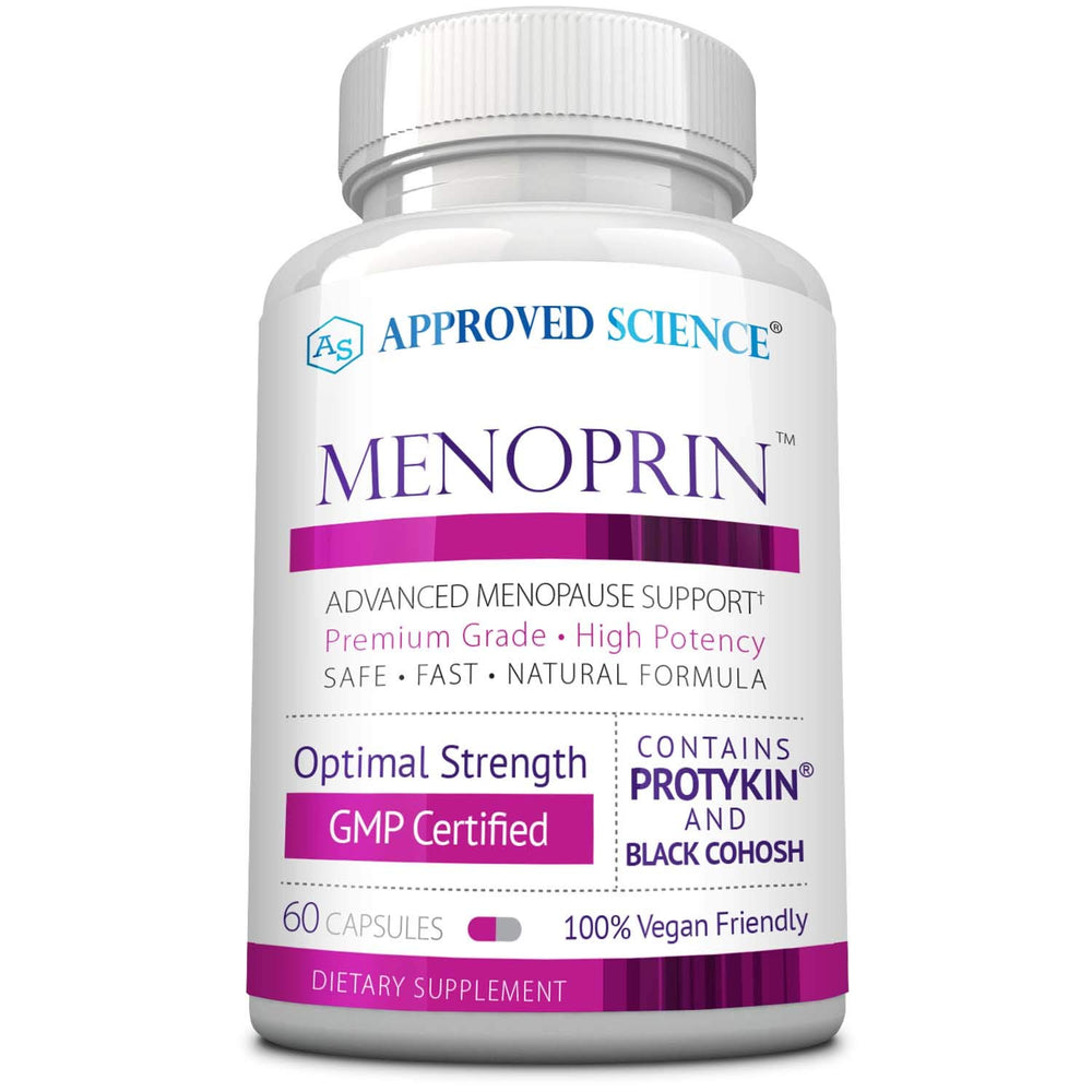 Approved Science Menoprin Day bottle front view with vegan formula