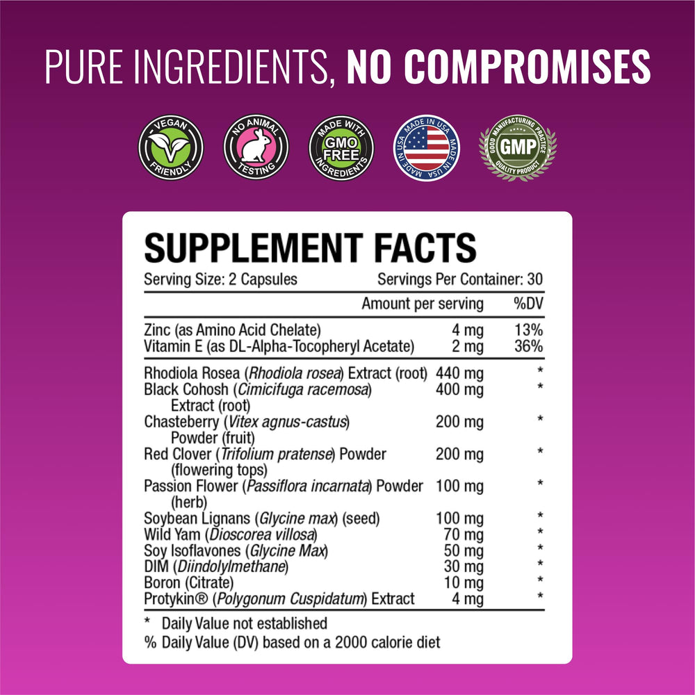 Approved Science Menoprin ingredients scene with Protykin and botanicals