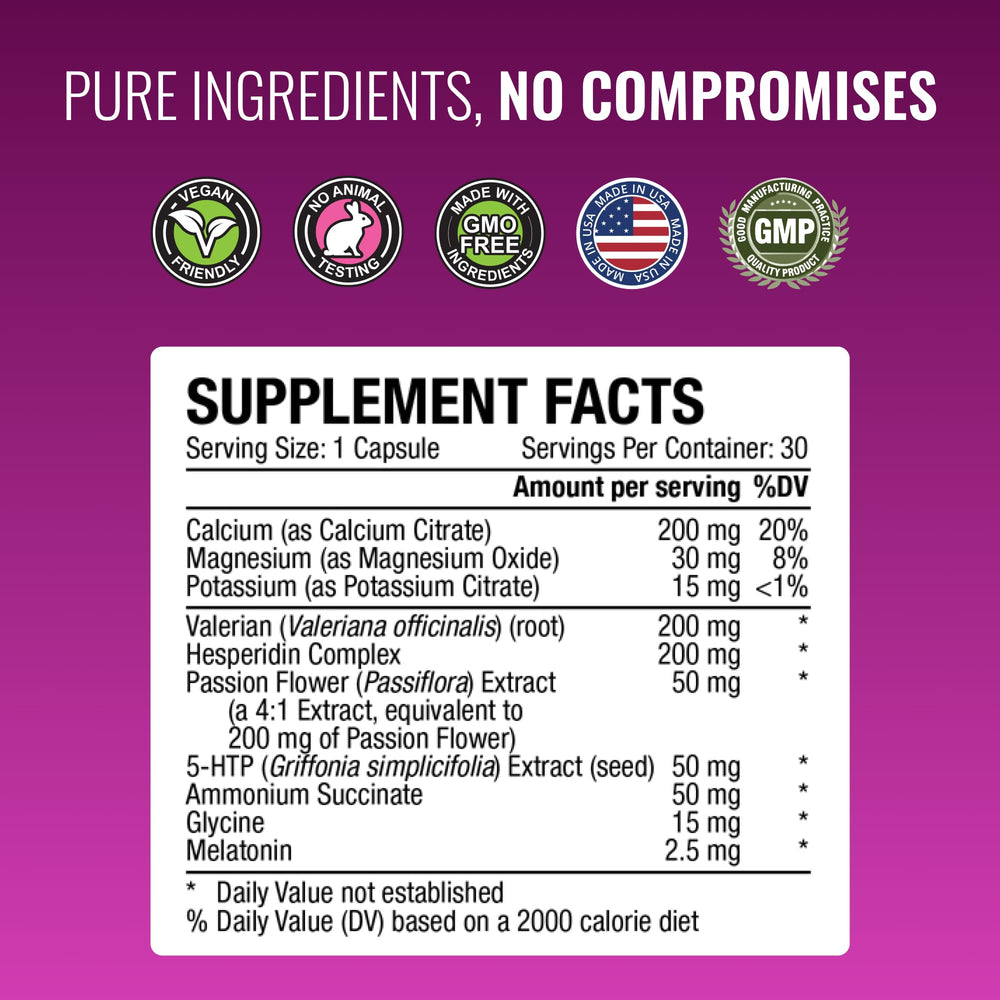Approved Science Menoprin PM capsules close-up highlights vegan, GMO-free ingredients.