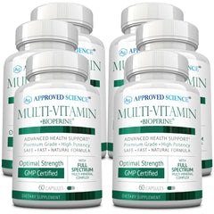 Approved Science Multi-Vitamin bottle cap close-up for daily wellness.