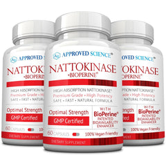Approved Science Nattokinase bottle front highlights 4000 FU potency for daily use