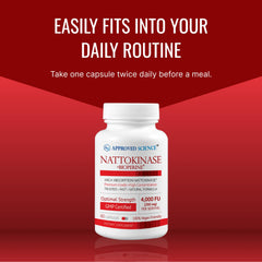 Approved Science Nattokinase bottle pour demonstrates easy capsule intake