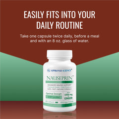 Approved Science Nauseprin daily-use image suggesting easy integration into routines.