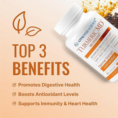 Approved Science Turmeric MD label close-up highlighting 95% curcuminoids for potency.