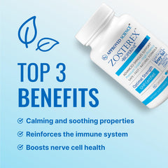 Approved Science Zosterex vitamin B complex bottle highlights energy and nerve support