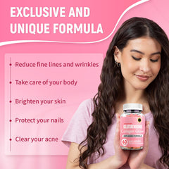 AQILUN collagen-glutathione gummies close-up shows chewy texture and high potency