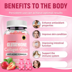 AQILUN ingredients display glutathione and collagen for a nourishing routine