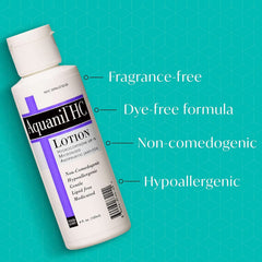 Aquanil HC Lotion being applied to skin on forearm demonstrating gentle application.
