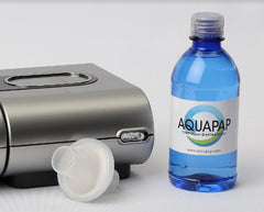 Aquapap bottle pour angle for easy refills.