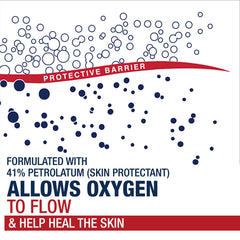 Foot care with Aquaphor to soften cracked heels.