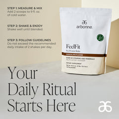 Arbonne Feelfit pea protein shake ingredients peas-cranberries-rice illustrate plant-based nutrition.